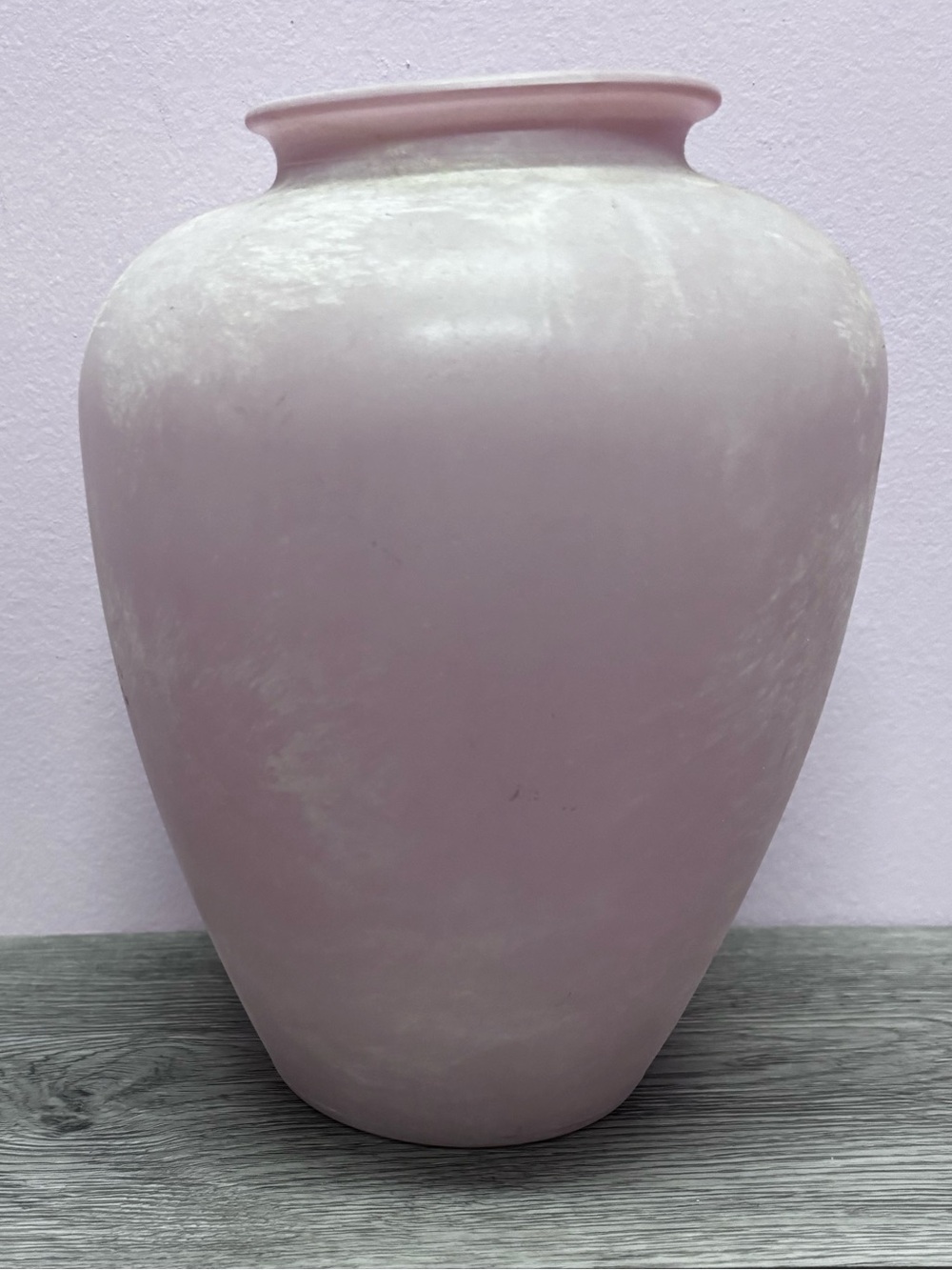 Blush Pink Marble Look Glass Decorative Vase - Stylish Home Accent